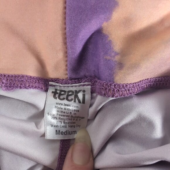 5 Lot Teeki Leggings M Medium Pairs Moon Phases Stripes Lotus Flower 25" Ankle - Picture 12 of 13